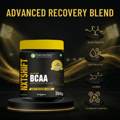 Pure Nutrition BCAA Powder - 250g (Watermelon Flavor) | 2:1:1 Ratio Amino Acids with L-Glutamine & Citrulline Malate | Intra-Workout Energy & Muscle Recovery Supplement for Men & Women