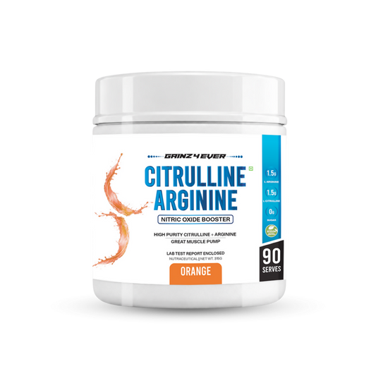 Gainz4Ever Citrulline Arginine Powder, 315g (90 Servings) | 1.5g L-Citrulline + 1.5g L-Arginine Per Serving | Supports Nitric Oxide Production, Muscle Pump, Endurance & Exercise Performance