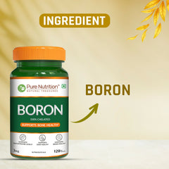 Pure Nutrition Boron 3mg, 120 Veg Capsules | 100% Chelated Boron Supplement for Bone Strength, Joint Support, Cognitive Health & Hormonal Balance