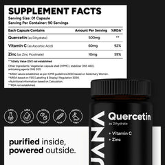 UJANA Quercetin with Vitamin C & Zinc – 570 mg Formula – 90 Vegetarian Capsules – 90 Day Pack