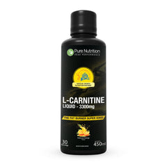 Pure Nutrition L-Carnitine Liquid 3300mg – 450ml | Valencia Orange Flavour | Pre & Post Workout Supplement for Men & Women | Supports Fat Metabolism, Energy & Performance | Sugar-Free