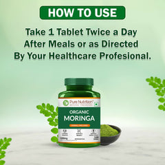 Pure Nutrition Moringa 1200mg 120 Veg Tablets | Rich in Antioxidants, Vitamins & Minerals | Supports Healthy Digestion, Immunity, Energy Levels & Detox | Superfood Supplement for Men & Women