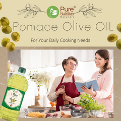 Pure Nutrition Olive Pomace Oil - 2L|Heart-Healthy Cooking Oil For Deep Frying & Indian Dishes|Low In Saturated Fats & Cholesterol-Free|Imported From Spain