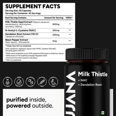 UJANA Milk Thistle with NAC, Dandelion Root & Black Pepper – 1105 mg Formula – 90 Vegetarian Capsules – 45 Day Pack