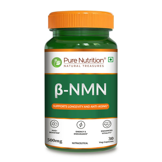 Pure Nutrition NMN Supplement 500mg (60 Capsules) | NAD Booster | Nicotinamide Mononucleotide | Supports Longevity & Metabolism Supports Healthy Aging & Increases Energy Levels