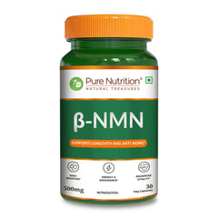 Pure Nutrition NMN Supplement 500mg (60 Capsules) | NAD Booster | Nicotinamide Mononucleotide | Supports Longevity & Metabolism Supports Healthy Aging & Increases Energy Levels