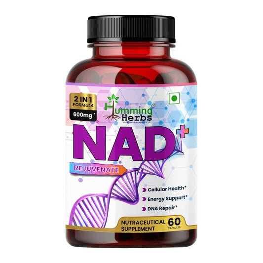 Humming Herbs NAD+ 600mg - Advanced Cellular Health & DNA Repair Formula - Energy and Metabolism Boost with Resveratrol and Polygnum Cuspidatum for Longevity & healthy Aeging
