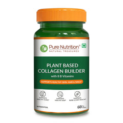 Pure Nutrition Plant-Based Collagen Builder 60 Veg Tablets | With Biotin, Vitamin C & 8 B-Vitamins | For Glowing Skin, Strong Hair & Nails, Joint Support & Bone Health | Collagen Supplement for Men & Women