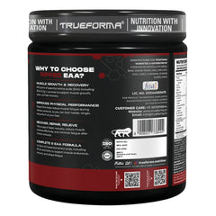 TrueForma Ripped EAA + BCAA Powder | 9 Essential Amino Acids, 2.5g L-Leucine, 500mg L-Carnitine & 100mg Quercetin Extract | Supports Muscle Recovery, Hydration & Performance | 300g