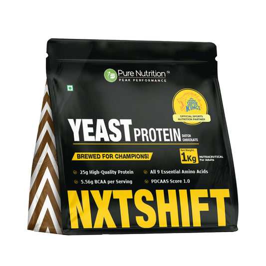 Pure Nutrition Yeast Protein Powder 1kg, | 25g Plant Protein, 5.56g BCAA, All 9 Essential Amino Acids | Vegan, Dairy-Free Protein Supplement for Muscle Recovery