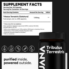 UJANA Tribulus Terrestris 1100mg | Standardized to 45% Saponins | Vegetarian Capsules | 90 Capsules | 45 Day Pack