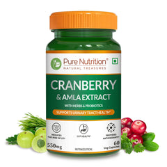 Pure Nutrition Cranberry & Amla Extract (550mg) | UTI Health Supplement for Men & Women | Supports Bladder, Kidney & Urinary Tract Health | Antioxidant & Detox Support