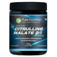 Pure Nutrition L-Citrulline Malate 2:1 Powder 100g , 33 Servings | 100% Pure & Unflavoured | Boosts Stamina, Enhances Performance, Speeds Muscle Recovery & Reduces Fatigue | Ideal Pre-Workout for Men & Women