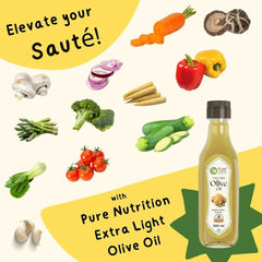 Pure Nutrition Extra Light Olive Oil - 500ml|Cold Pressed & 100% Pure|Ideal for Deep Frying,Low Heat Indian Cooking & Salad Dressing|Imported from Spain|Great for Skin,Hair & Overall Wellness