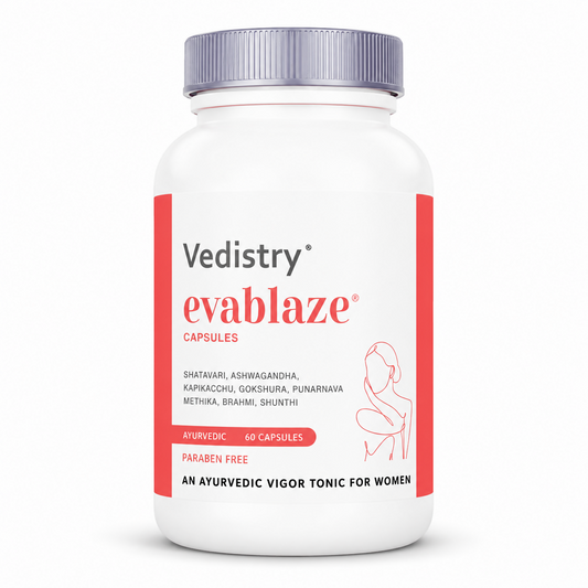 Vedistry® Evablaze Capsules | Ayurvedic Vigor Tonic for Women | Paraben Free | 60 Capsules