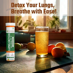 Pure Nutrition Lung Detox 20 Effervescent Tablets (Lemon Flavor) With N-Acetylcysteine 600 Mg And Vitamin C |Removes Tar & Support Respiratory Health