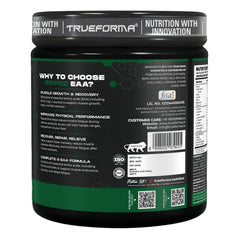 TrueForma Ripped EAA + BCAA Powder | 9 Essential Amino Acids, 2.5g L-Leucine, 500mg L-Carnitine & 100mg Quercetin Extract | Supports Muscle Recovery, Hydration & Performance | 300g