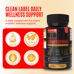 Eternell® Ashwagandha Capsules | 500 MG | Withania Somnifera 10:1 Extract | Supports Stress Management, Mood Balance & Relaxation | 60 Capsules