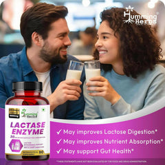Humming Herbs Lactase Enzyme 90 Vegan Capsules, 45-Day Pack 1000mg Per Serving