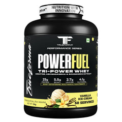 Trueforma® PowerFuel Tri-Power Whey Protein Powder – 25g Protein, 5.5g BCAAs, 2.7g Leucine & 4.1g Glutamine | Enriched with Creatine, Ashwagandha & Schisandra Extract | Muscle Growth, Strength & Recovery Support| 50 Servings (2kg