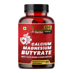 Humming Herbs Calcium Magnesium Butyrate Capsules 2-in-1 Formula Elemental Calcium & Magnesium Blend Gut & Bone Companion 90 Capsules