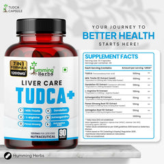 Humming Herbs Liver Care TUDCA+ | 7-in-1 Formula Supports Liver Health & Detoxification | 1200mg per Serving
