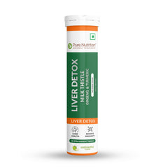 Pure Nutrition Liver Detox 20 Effervescent Tablets | Milk Thistle Supplement with Ginseng and Turmeric | Supports Liver Health, Cleanse, Metabolism & Digestive Health | Green Apple Flavour