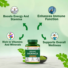 Pure Nutrition Moringa 1200mg 120 Veg Tablets | Rich in Antioxidants, Vitamins & Minerals | Supports Healthy Digestion, Immunity, Energy Levels & Detox | Superfood Supplement for Men & Women