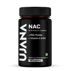 UJANA NAC with Milk Thistle Seed Extract, Alpha Lipoic Acid, Vitamin C, Zinc & Vitamin D3 – 1020 mg Formula – 90 Vegetarian Capsules – 45 Day