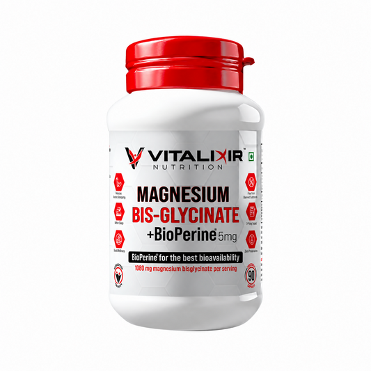 Magnesium Bis-Glycinate | 1080mg per Serving, 238mg Elemental Magnesium & BioPerine® | Supports Sleep, Muscle Recovery & Wellness | 90 Veg Capsules