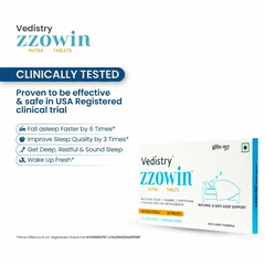 Vedistry® ZZOWIN Nutra Tablets | 5mg Melatonin, Magnesium & Tagar | Natural & Safe Sleep Support | Non-Habit Forming | 30 Tablets