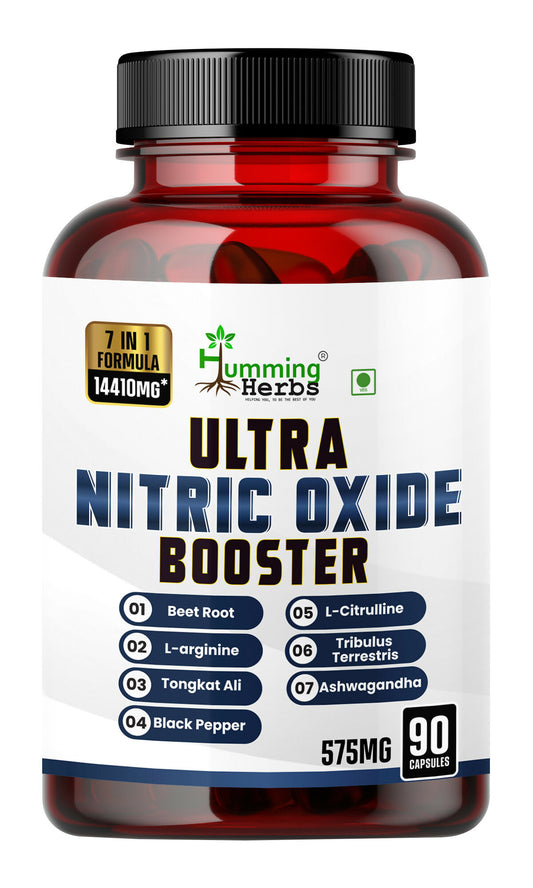 Humming Herbs ULTRA NITRIC BOOSTER - 7in1 | Beet Root, L-Arginine, Tongkat Ali, Black Pepper, L-Citrulline, Tribulus Terrestris & Ashwagandha