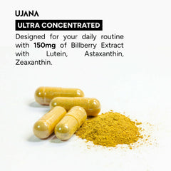 UJANA Eye Care with Bilberry Extract, Lutein, Astaxanthin, Zeaxanthin, Vitamin C, Vitamin E, Copper & Zinc – 293 mg Formula – 90 Day Pack