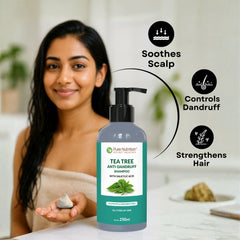 Pure Nutrition Tea Tree Anti-Dandruff Conditioner, 200ml | With Salicylic Acid & Zinc Pyrithione | Sulphate & Paraben Free | Controls Flakes & Itching | For All Hair Types