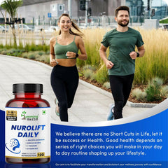 Humming Herbs Nurolift Daily Supplement 6-in-1 with Bacopa,Ginkgo,L-Theanine,Vitamin B12,Folic Acid & Zinc–120 Veg Capsules