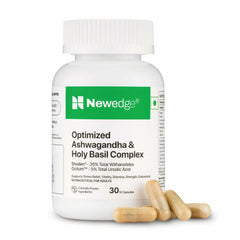 Newedge Ashwagandha & Holy Basil Complex | With Shoden® Ashwagandha & Ocitum™ Holy Basil Extract | Supports Stress, Energy & Wellness
