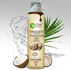 Pure Nutrition Organic Extra Virgin Coconut Oil Spray - 200ml | 100% Pure, Edible & Cold Pressed | Ideal for Cooking, Baking & Salad Dressing | Non-GMO, Zero Cholesterol | Easy-to-Use Spray for Skin & Hair Care