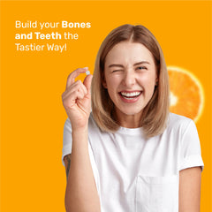 Newedge Plant Based Vitamin D3+K2 | Vitashine® + MenaquinGold® | 100% Vegan | Calcium Direction to Bones | Immunity, Heart & Bone Strength | Orange Flavour Melt Tablets