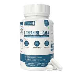 Eternell® L-Theanine + GABA | Supports Relaxed Focus & Mood Balance | Calm Focused Energy | 60 Capsules