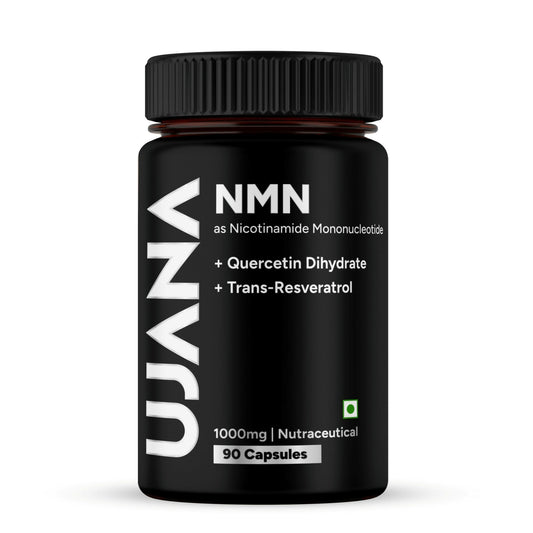 UJANA NMN 1000mg with Trans-Resveratrol & Quercetin Dihydrate | 3 IN 1 FORMULA | 90 Veg Capsules - 45 Day Pack