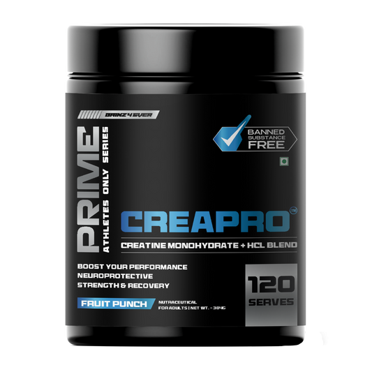 Gainz4Ever PRIME CreaPro Creatine Monohydrate and HCL Blend Strength Recovery Neuroprotective Performance Support Banned Free