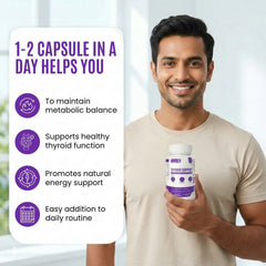 Eternell® Thyroid Support Capsules | Enriched With L-Tyrosine, Zinc, Selenium & Iodine | Supports Healthy Thyroid Function | 60 Capsules