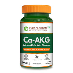 Pure Nutrition Ca-AKG - (500mg) - 30 Veg Capsules | Calcium Alpha-Ketoglutarate Supplements For Cellular Energy & Joint Health | Support Healthy Aging, Athletic Performance & Muscle Recovery