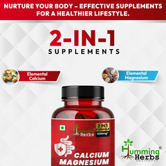 Humming Herbs Calcium Magnesium Butyrate Capsules 2-in-1 Formula Elemental Calcium & Magnesium Blend Gut & Bone Companion 90 Capsules