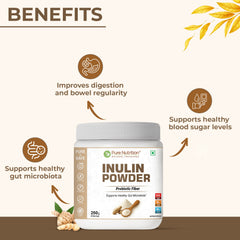 Pure Nutrition Prebiotic Inulin Fiber Powder 250g | Prebiotic Fiber for Gut Health & Digestion | Non-GMO, Gluten-Free, Lactose-Free, Soy-Free | No Added Sugar | Supports Healthy Gut Microbiota