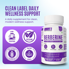 Eternell® Berberine Capsules | 500 MG | Supports Healthy Blood Sugar, Metabolic Health & Heart Wellness | 60 Capsules