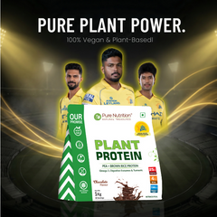 Pure Nutrition Plant Protein Powder with Pea & Brown Rice Protein | Chocolate Flavor | 25g Protein per Serving