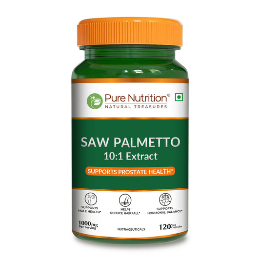 Pure Nutrition Saw Palmetto 1000mg Extract | 120 Vegan Capsules | Supports Prostate Health | Boosts Urinary Function | Natural Herbal Supplement