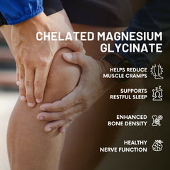 Pure Nutrition Magnesium Glycinate + Zinc | Boosts Bone, Muscle & Nerve Health | Enhances Relaxation & Sleep Quality | Relieves Period Cramps| Gentle on Stomach