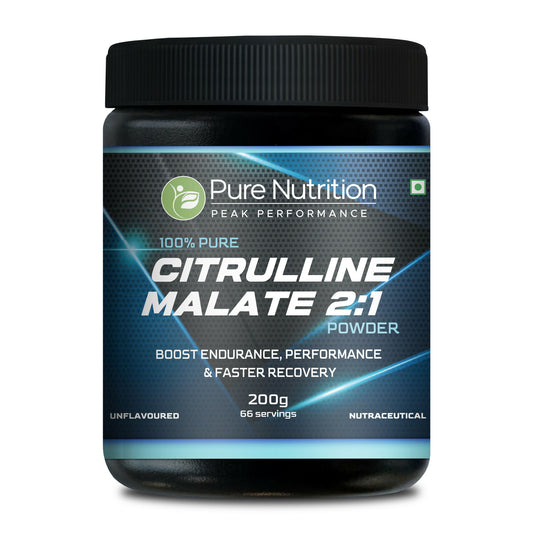 Pure Nutrition L-Citrulline Malate 2:1 Powder 200g, 66 Servings | 100% Pure & Unflavoured | Boosts Stamina, Enhances Performance, Speeds Muscle Recovery & Reduces Fatigue | Ideal Pre-Workout for Men & Women